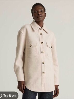 Quince Wool-Blend Shacket Jacket in Soft Gray *see photo for color*